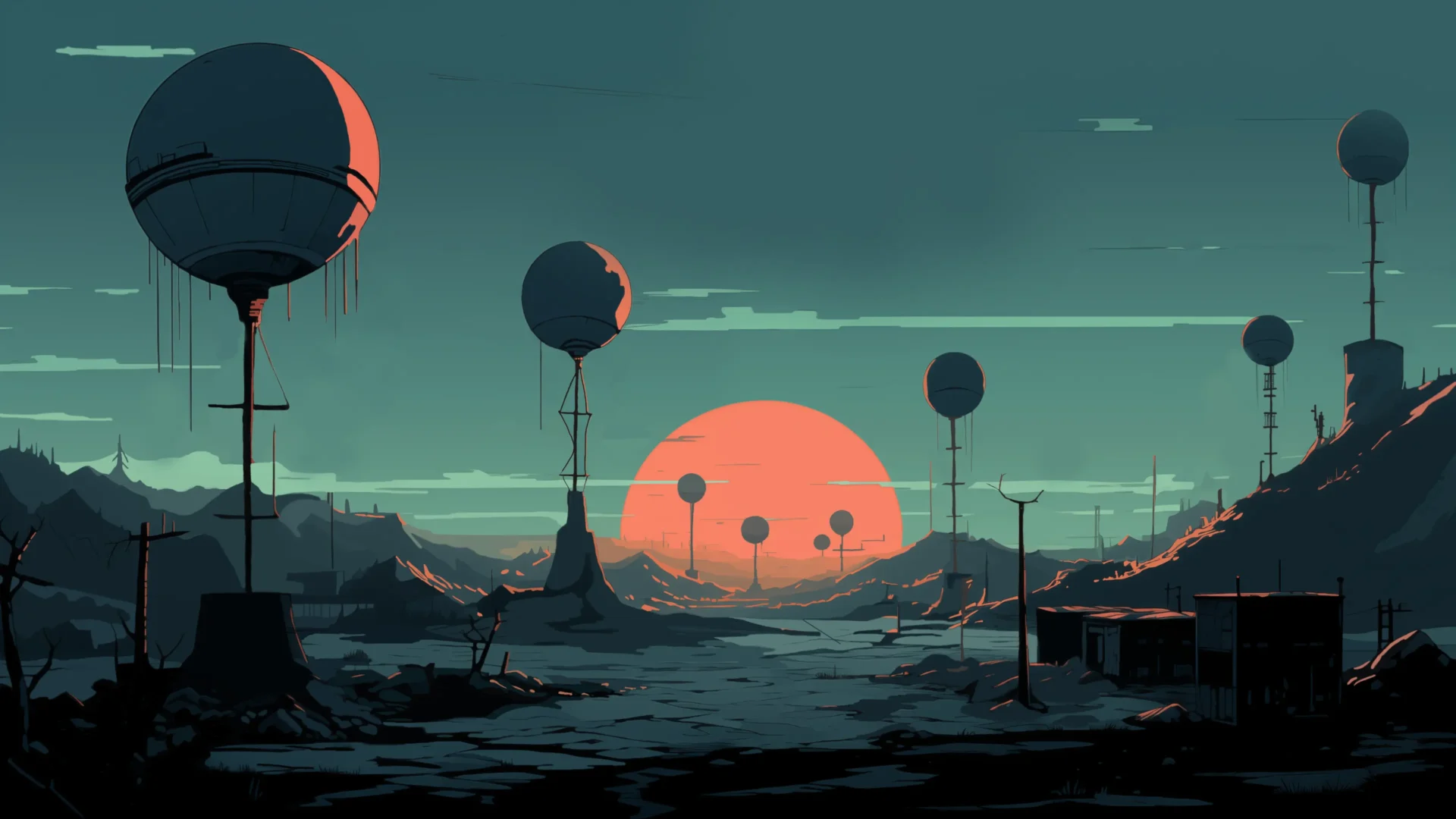 Dystopian sci-fi landscape environment from Dream Glitcher